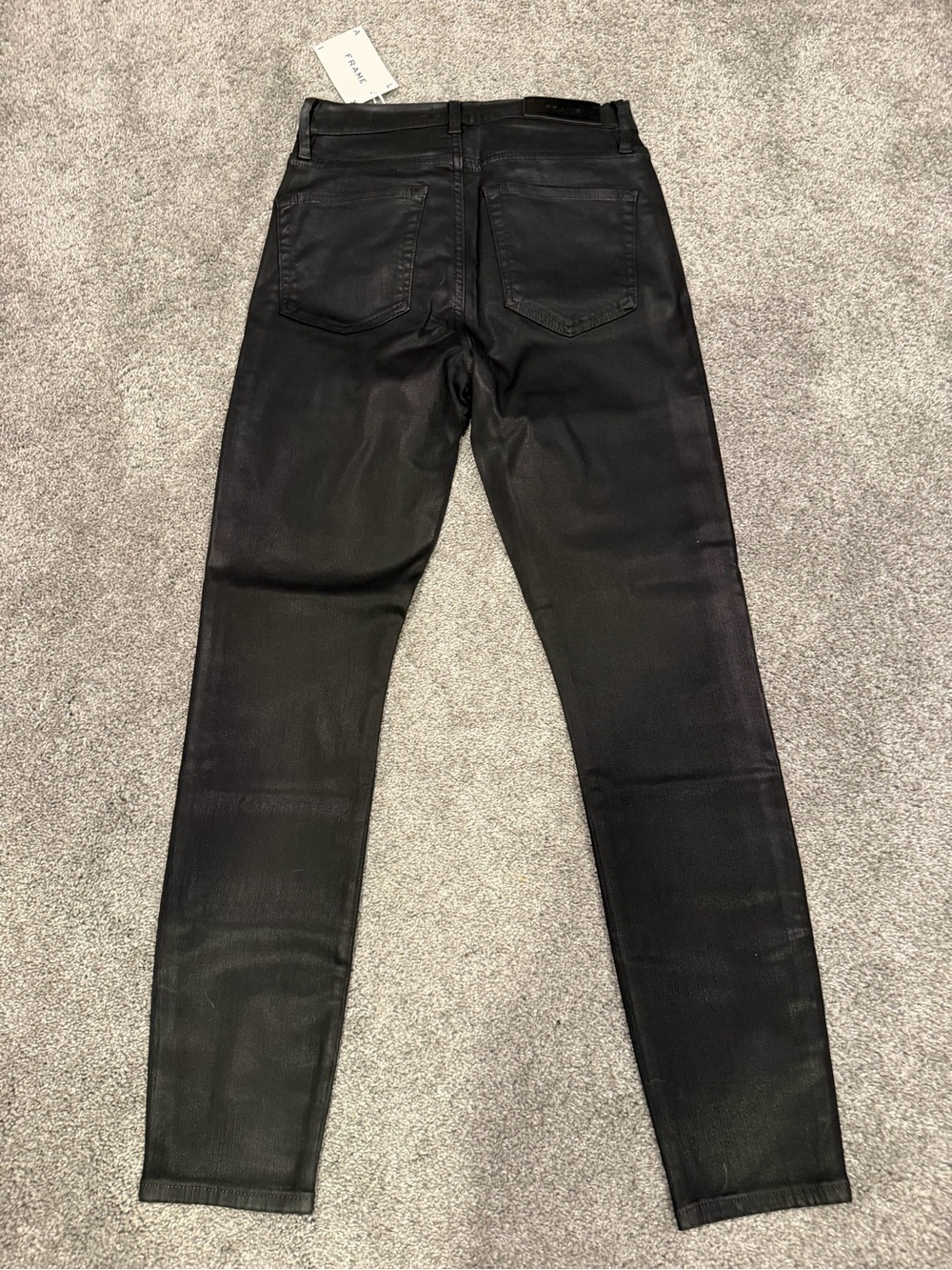 Women’s FRAME ALIX  Black coated Jeans - Slim High-Rise size 27 and size 28 - Picture 2 of 5